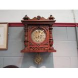 A Gustav Becker wall clock 'Freeswinger' style, wooden case, made 1898/9, silvered dial with