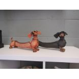 Two Mutts Dachsund figures "Lofty & Lanky", both approximately 36cm length