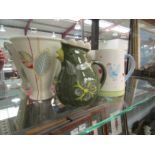 A Price Kensington ceramic jug with chicken design, Beswick vase model no.1612 and another chicken