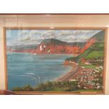 ELEANOR LUDGATE: A pastel 'Sidmouth from Salcombe Hill', signed lower left, framed and glazed,