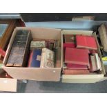 Two boxes of mixed books, including Dickens, Victor Hugo, Dumas, Kipling, Victorian Bible etc.