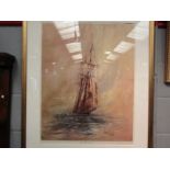 The Tops'l Schooner, limited edition naval print after Ben Maile (1922-2017) signed in pencil