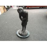 A bronze figure of a 19th Century golfer on marble base, 30cm tall