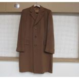 Daks for Simpson of Piccadilly camel wool/ cashmere single breasted overcoat