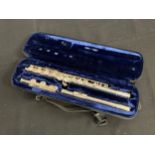 A Trevor James TJ10X111 flute, silver plated, cased