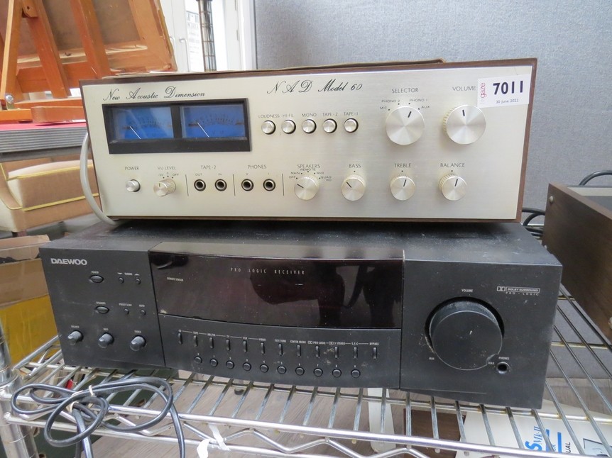 A NAD Model 90 amplifier together with a Daewoo Pro Logic reciever (2)