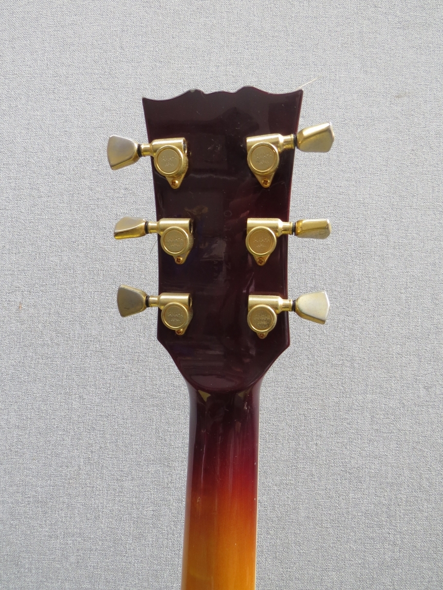 A Yamaha AE2000 Japanese-made archtop semi-acoustic guitar, sunburst body, replacement pickups and - Image 4 of 6