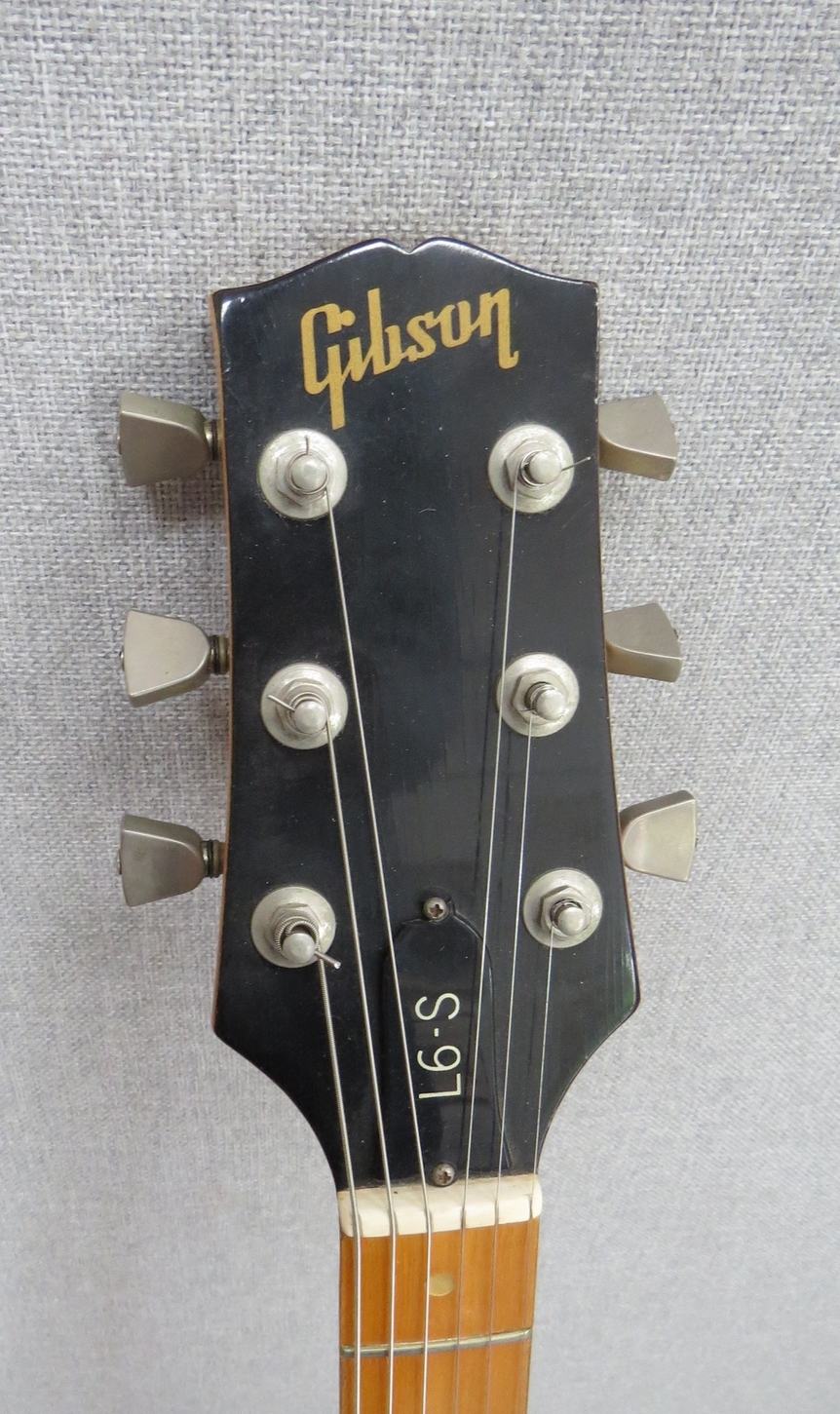 A Gibson L6-S electric guitar with maple body and neck, black pickguard, twin humbucker pickups, - Image 2 of 6