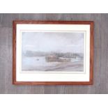 BERNHARD SICKERT (1862-1932) A framed and glazed pencil and chalk on paper, harbour scene. Signed