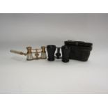 Two set of opera glasses including a brass and mother-of-pearl example