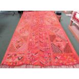 An early Kashmir chain stitch rug, 218cm x 164cm