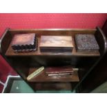 A collection of boxes and fans including Anglo-Indian example, Kashmiri painted etc.