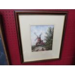 R. SIGER: A watercolour of Cley Windmill, signed lower right, framed and glazed, 21cm x 17.5cm