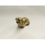 A Japanese brass elephant scroll holder