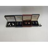 Five sets of dress cufflinks including 925