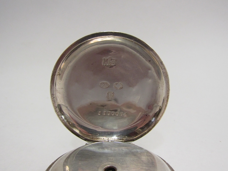 Two silver fob watches including one with enamel numerals - Image 3 of 3