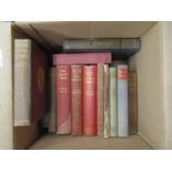 Three boxes of mixed books including criminal trials, literature, topography etc.