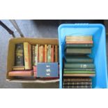 Two boxes of mixed books, including AA Milne "When We Were Very Young", 1928 reprint, JRR Tolkein "
