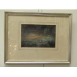 CHARLES LONGBOTTOM (1917-1999): A watercolour "London from Hampstead Heath", 12cm x 18cm, framed and