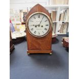 A C. Gowland of Sunderland twin fusee bracket clock, in a lancet form mahogany case, with 19th