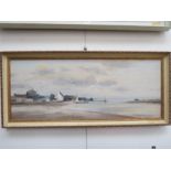 MARCUS FORD (1914-1989): ' Rowhedge, Essex' oil on canvas, 29cm x 75cm, framed