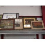 A quantity of pictures including Norfolk scenes, watercolours of beach