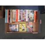 A box of modern fiction, mainly Book Club editions in decorative dust wrappers, including Agatha