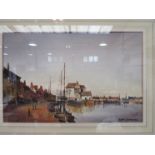 John Snelling (XIX) A framed and glazed watercolour Harbour at Honfleur signed bottom right image