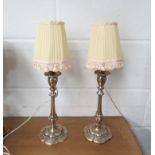 A pair of 1950's lamps and shades