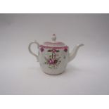 A Newhall late 18th Century teapot with floral sprays