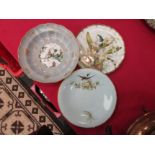 Three 19th Century and later porcelain cabinet pieces: early 20th Century Royal Worcester bowl