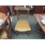 A set of eight late Victorian mahogany dining chairs in the Manner of 'James Shoolbred' with