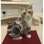 A Winstanley figure of a seated cat, 20.5cm high