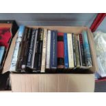 A box of books on classical Greece, Turkey, Byzantine art etc, including The Parthenon, Hagia