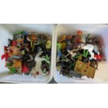 Two boxes of toy figures including Britains Detail