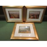 Three gilt framed and glazed prints of Tuscany