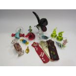 Handcrafted glass sweets, fruit, butterfly and dresses