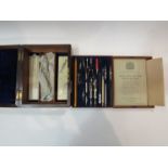 A Chadburn & Son Optician & Co. drawing set contained in a rosewood box