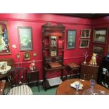 A mid Victorian walnut full height hall/stick stand probably 'James Shoolbred' with six brass coat