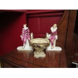 Ceramic figural bookends, lidded ginger jar vase, Continental figural group and an angel etc. (6)