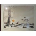 HUGH BRANDON-COX: 'January Rise Norfolk' 61/150, limited edition print, framed and glazed, 27.5cm