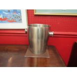 A champagne cooler designed by Nick Munro for John Lewis, stainless steel, height 23.5cm