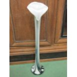 A tall art glass slender floral vase, 63cm tall