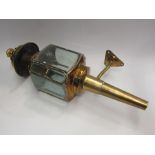 A brass wall mounting coaching lamp