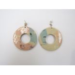 A pair of 1980's Pop Art porcelain 'Party Ring' earrings