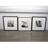 Seven framed and glazed black and white photographic prints featuring London land marks, Dublin,