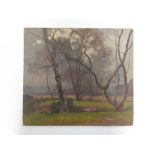 H R Wilitrerley, original oil on board painting of a woodland landscape, signed bottom right. 36.5cm