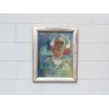 REG GAMMON (1894-1997) (ARR): A framed oil on board portrait, figure with headdress. Signed bottom