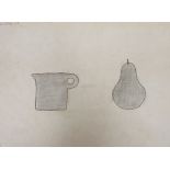 A pencil still life drawing, Jug and Pear, on laid paper, bearing signature W. SCOTT and dated '78