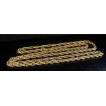 A gold rope twist necklace, marks rubbed, 60cm long, 13.7g